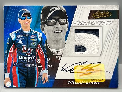 2017 Panini Absolute Racing William Byron Tools of The Trade Race Used Patch Auto #/10