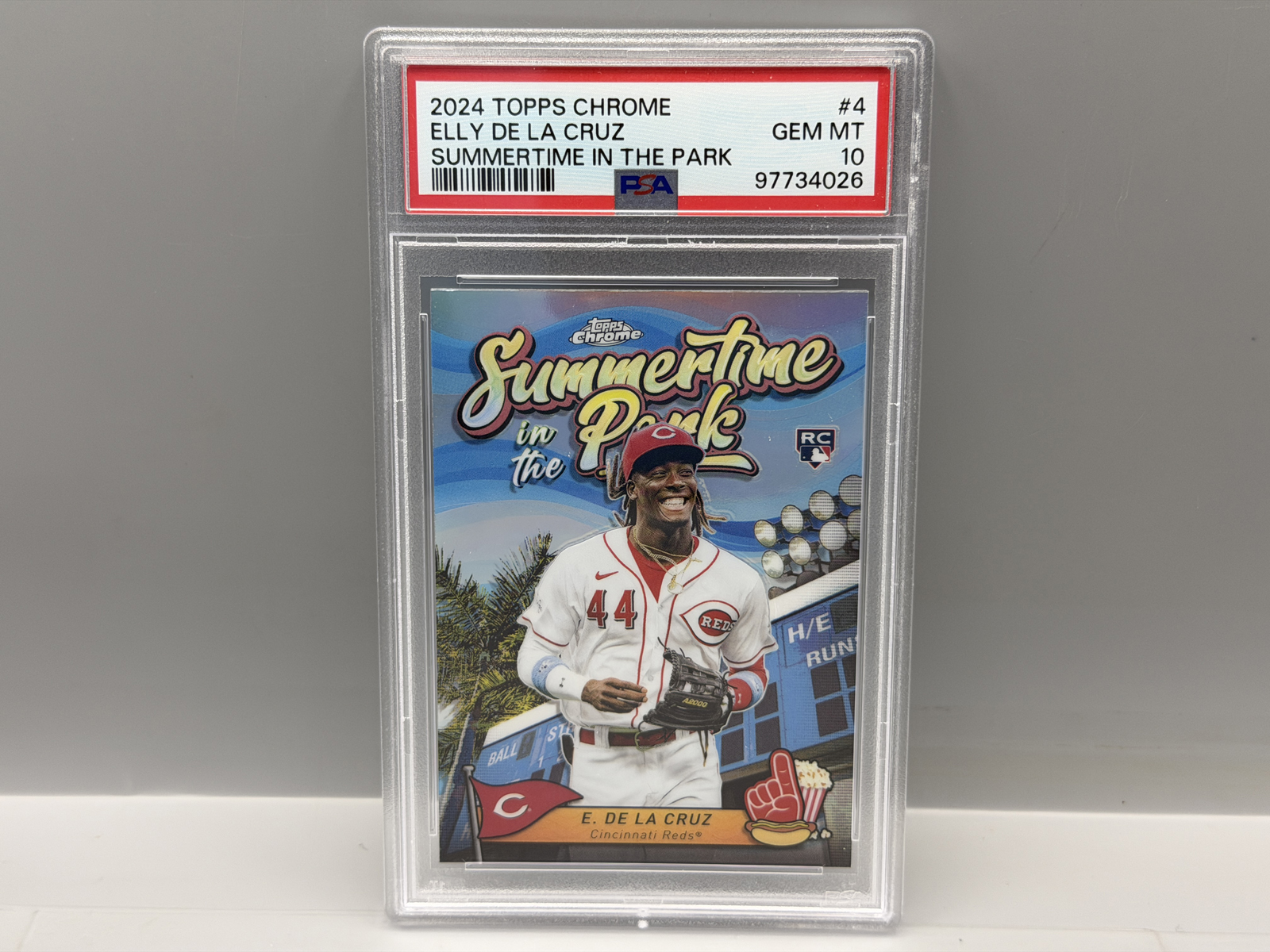 2024 Topps Chrome Elly De La Cruz Summertime in the Park Insert RC #4 PSA Gem Mint 10