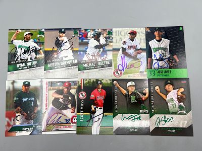 (10) Minor League Baseball In Person Auto Cards - No COAs