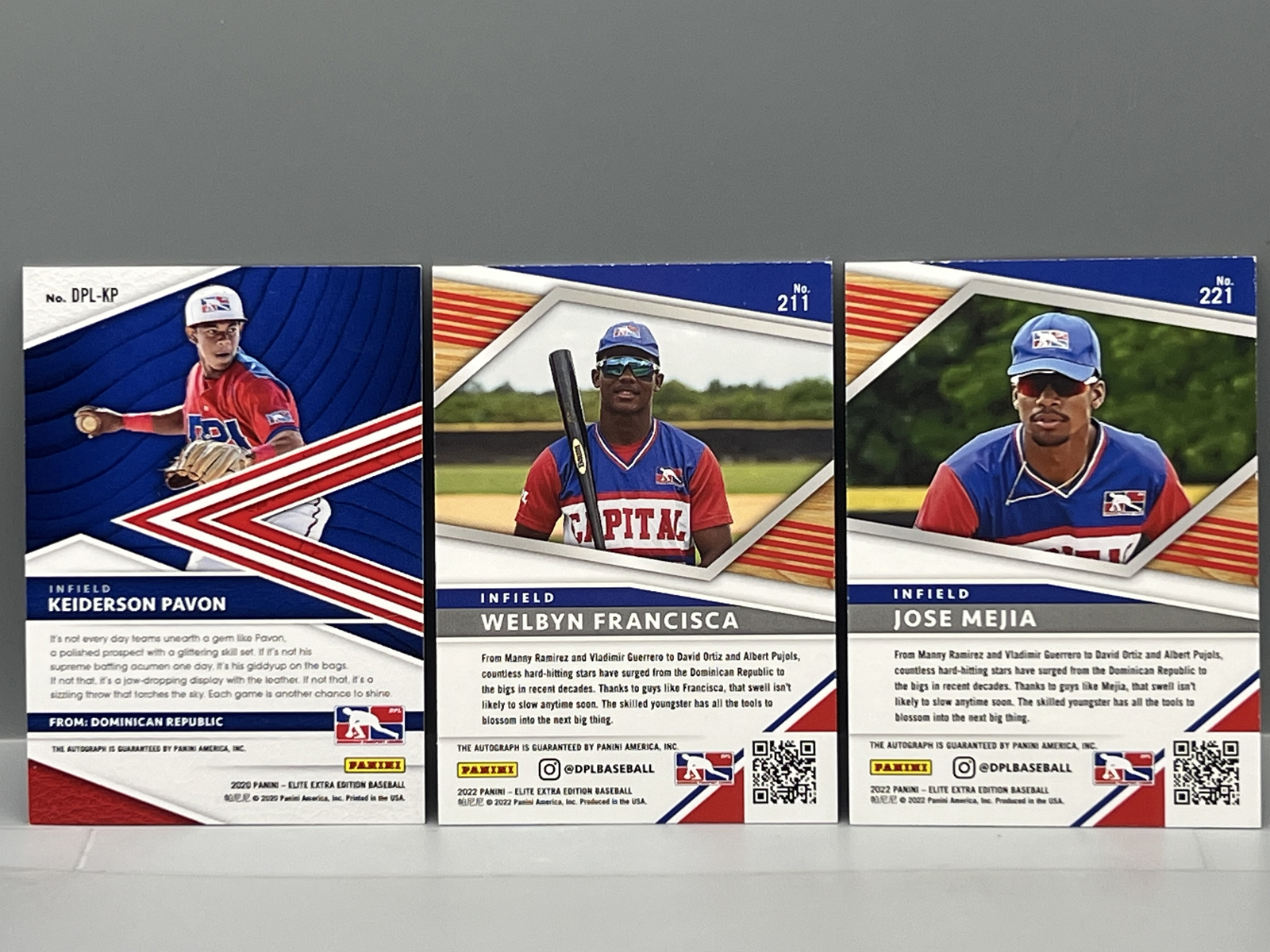 (3) Assorted Pack Pulled Baseball Prospect/RC Star Autos - Anderson Pavon, Welbyn Francisca, & Jose Mejia