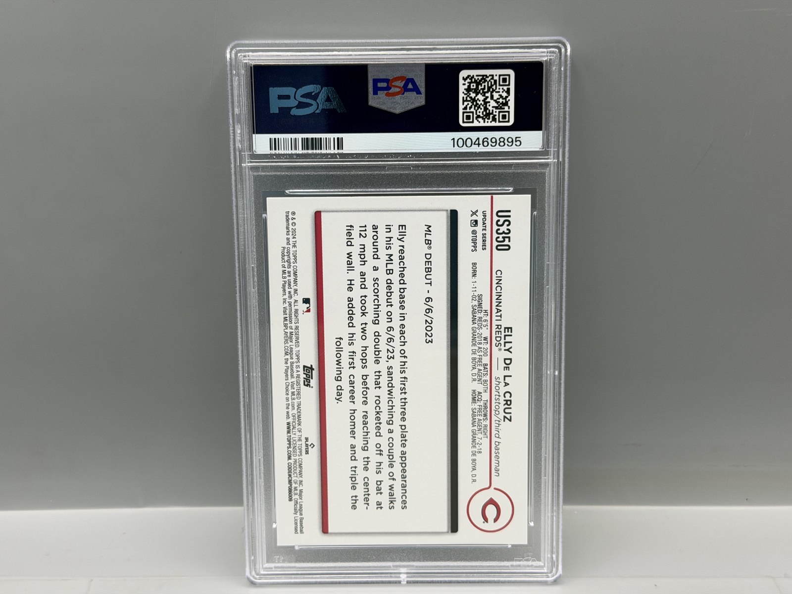 2024 Topps Update Elly De La Cruz RC #US350 PSA Gem Mint 10