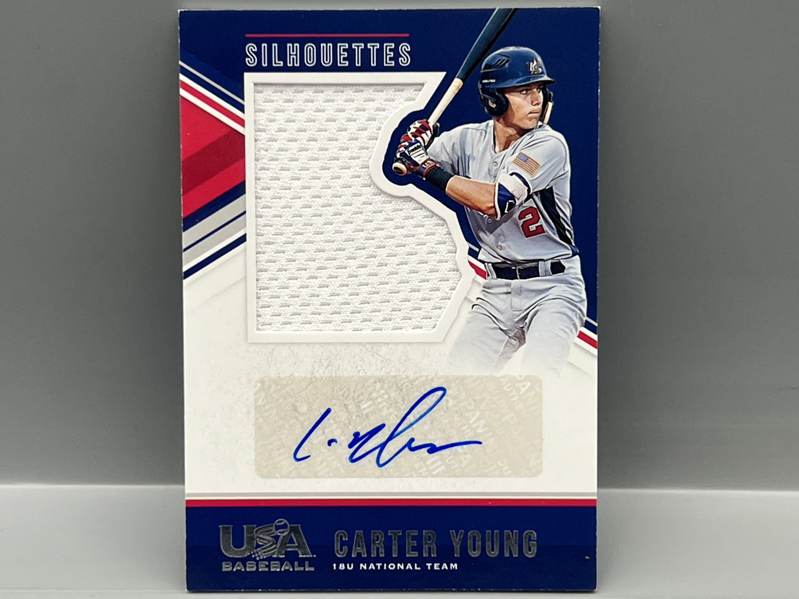 2018 Panini USA Baseball Stars & Stripes Carter Young Silhouettes Patch Auto #/199