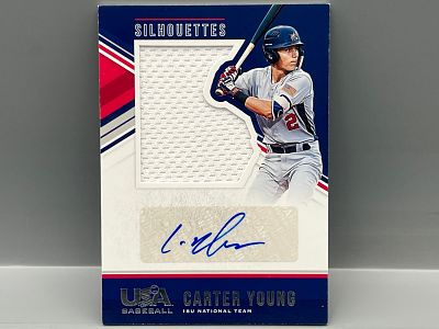 2018 Panini USA Baseball Stars & Stripes Carter Young Silhouettes Patch Auto #/199