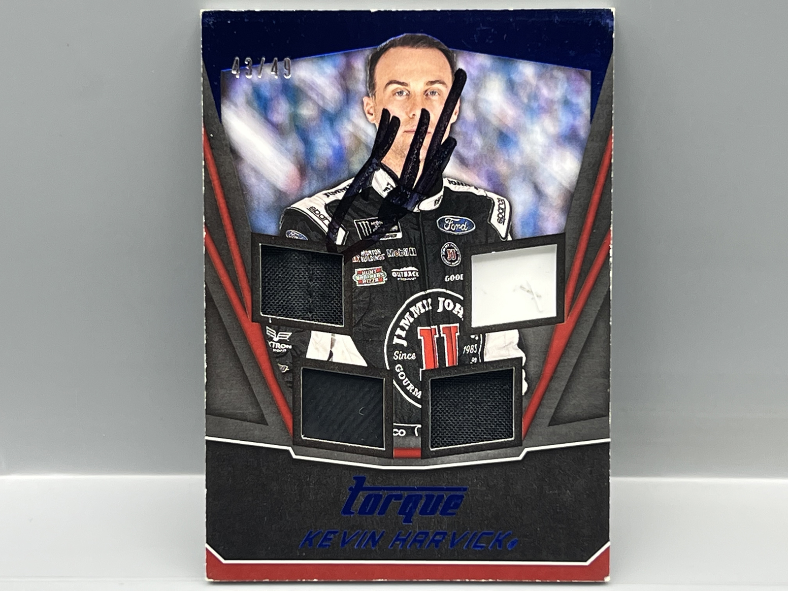 2017 Panini Torque Racing Kevin Harvick Race Used Quad Patch #/49 W/ In Person Auto - No COA