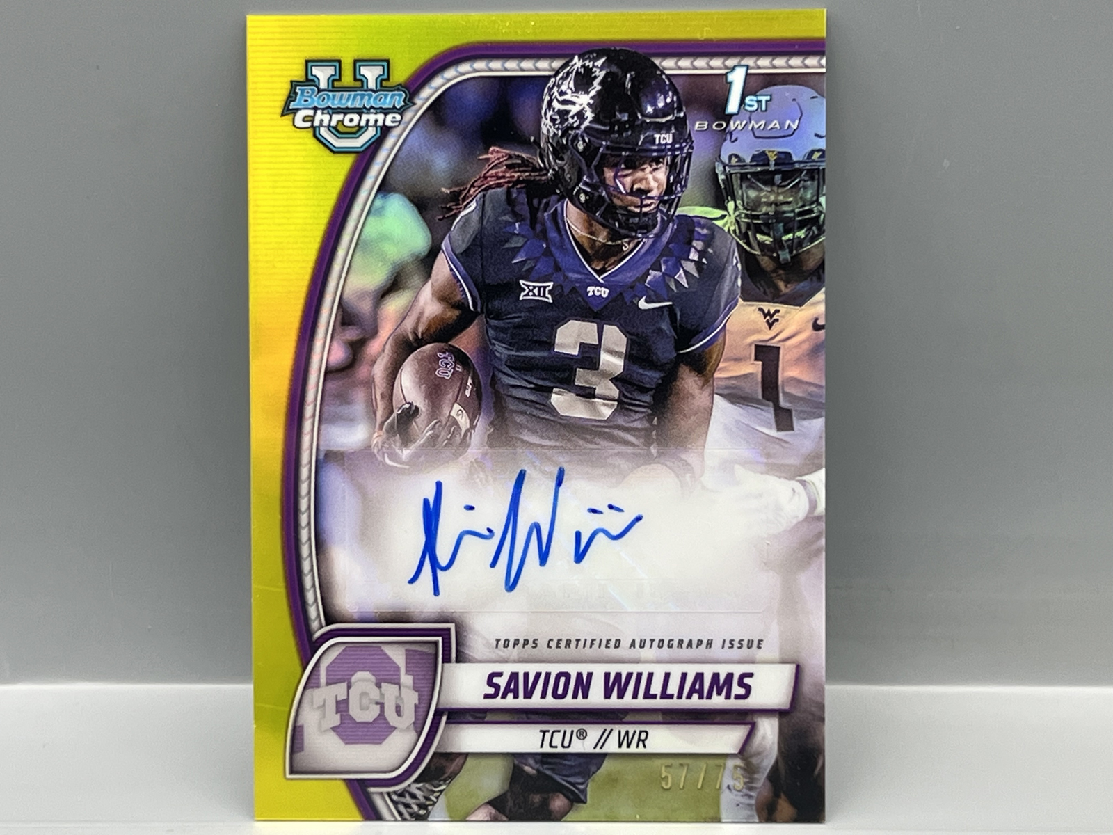 2024 Bowman University Chrome Savion Williams Yellow 1st Bowman RC Auto #/75