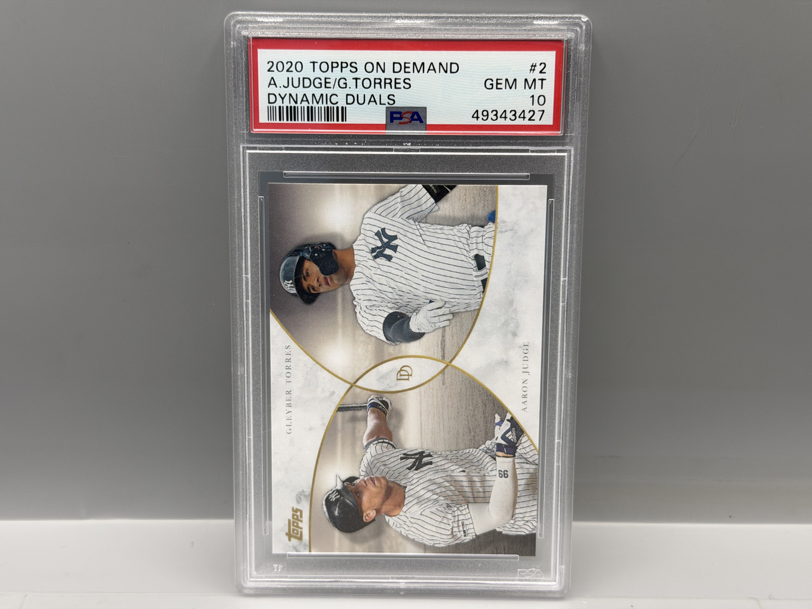 2020 Topps On Demand Dynamic Duals Aaron Judge/Gleyber Torres #2 PSA Gem Mint 10