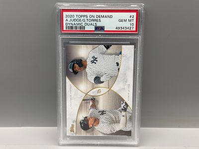 2020 Topps On Demand Dynamic Duals Aaron Judge/Gleyber Torres #2 PSA Gem Mint 10
