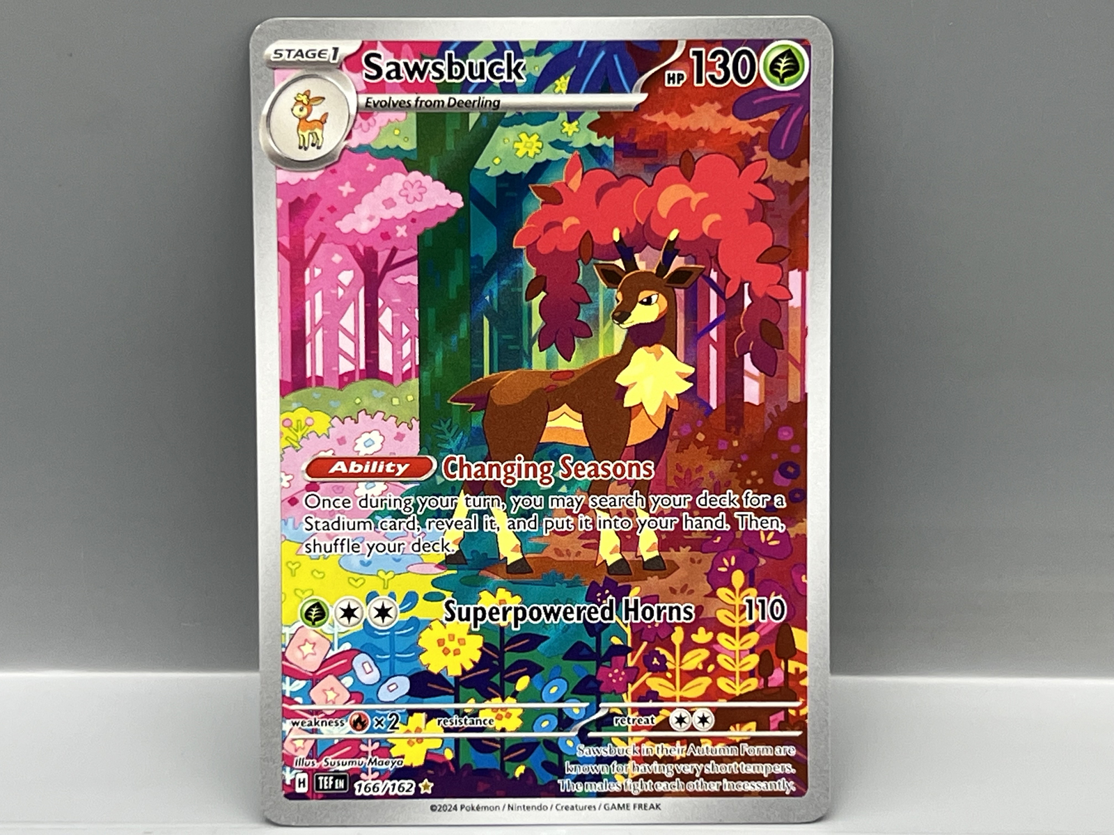 2024 Pokemon Temporal Forces Sawsbuck Illustration Rare #166/162