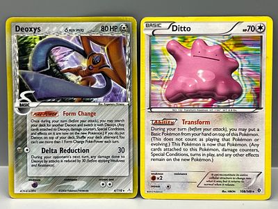 2006 Pokemon EX Holon Phantoms Deoxys #4/110 & 2012 Pokemon Boundaries Crossed Ditto #108/149