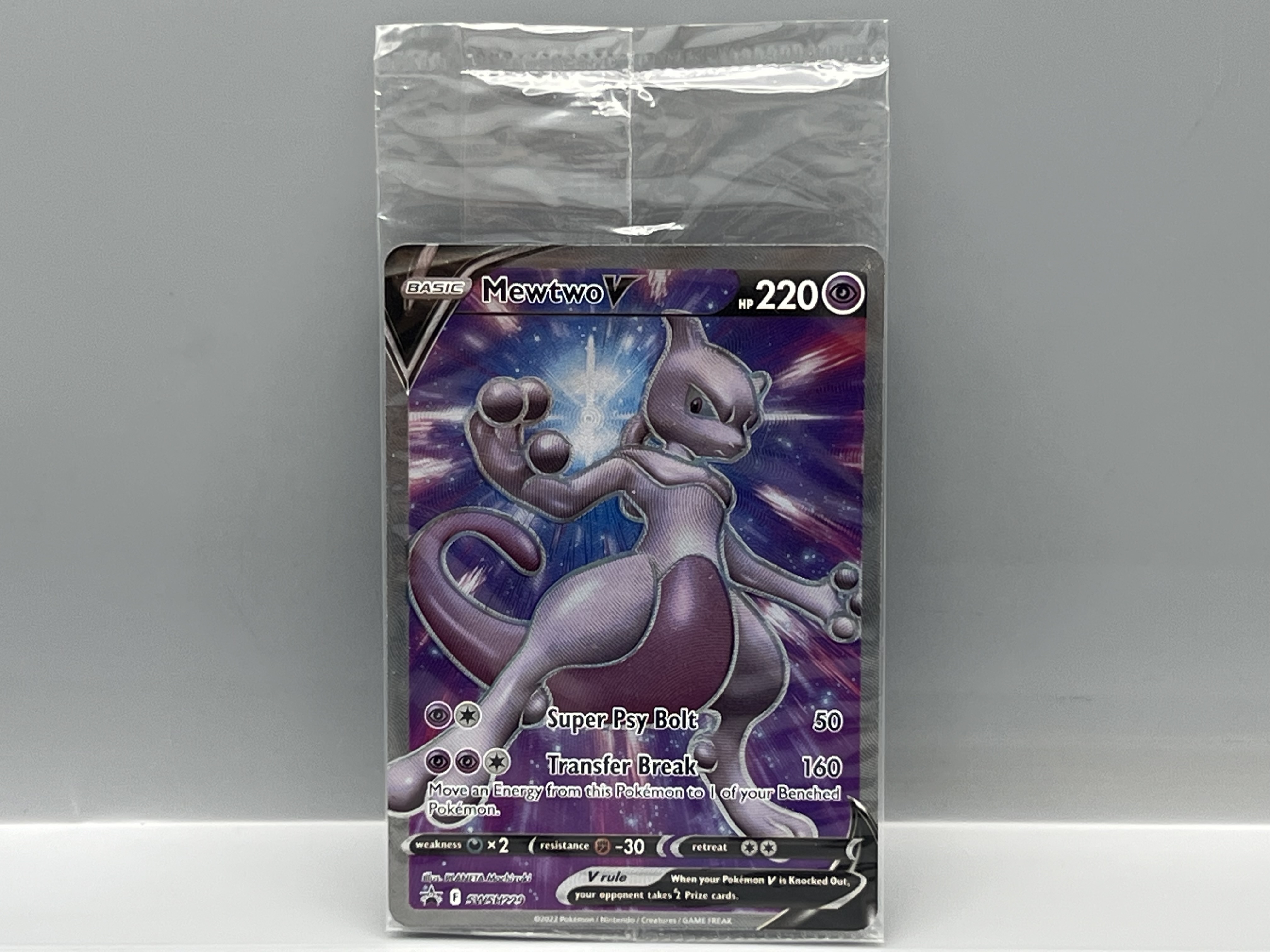 2022 Pokemon SWSH Pokemon Go ETB Promo Mewtwo V Full Art #229 - Sealed In Packaging