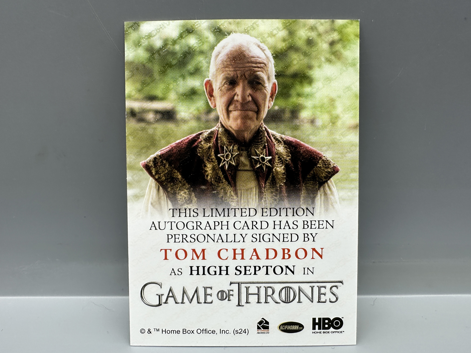 2024 Rittenhouse Game of Thrones Legends of the Realm Tom Chadbon as High Septon Autograph Card