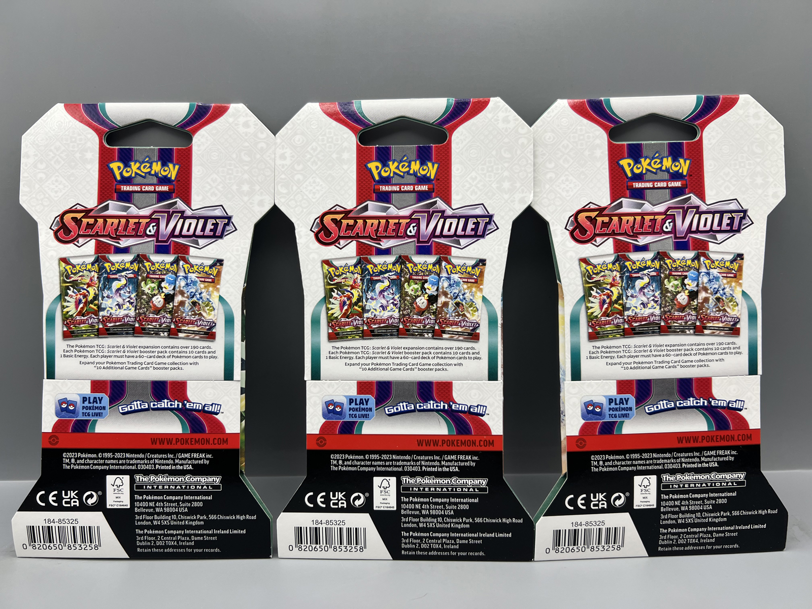 (3) 2023 Pokemon Scarlet & Violet Base Set Factory Sealed Booster Packs