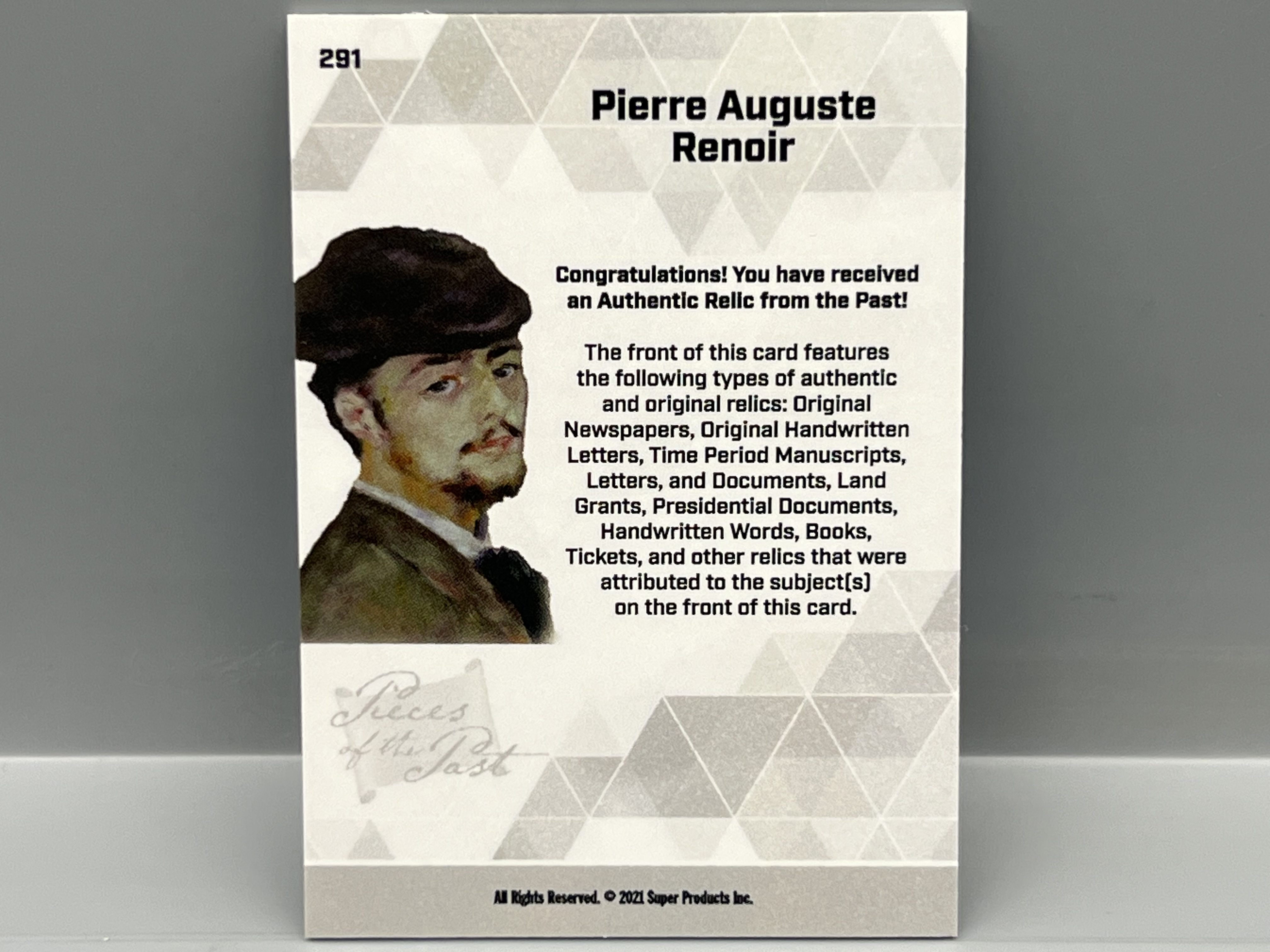 2021 Pieces of The Past Pierre Auguste Renoir Pieces Relic #291