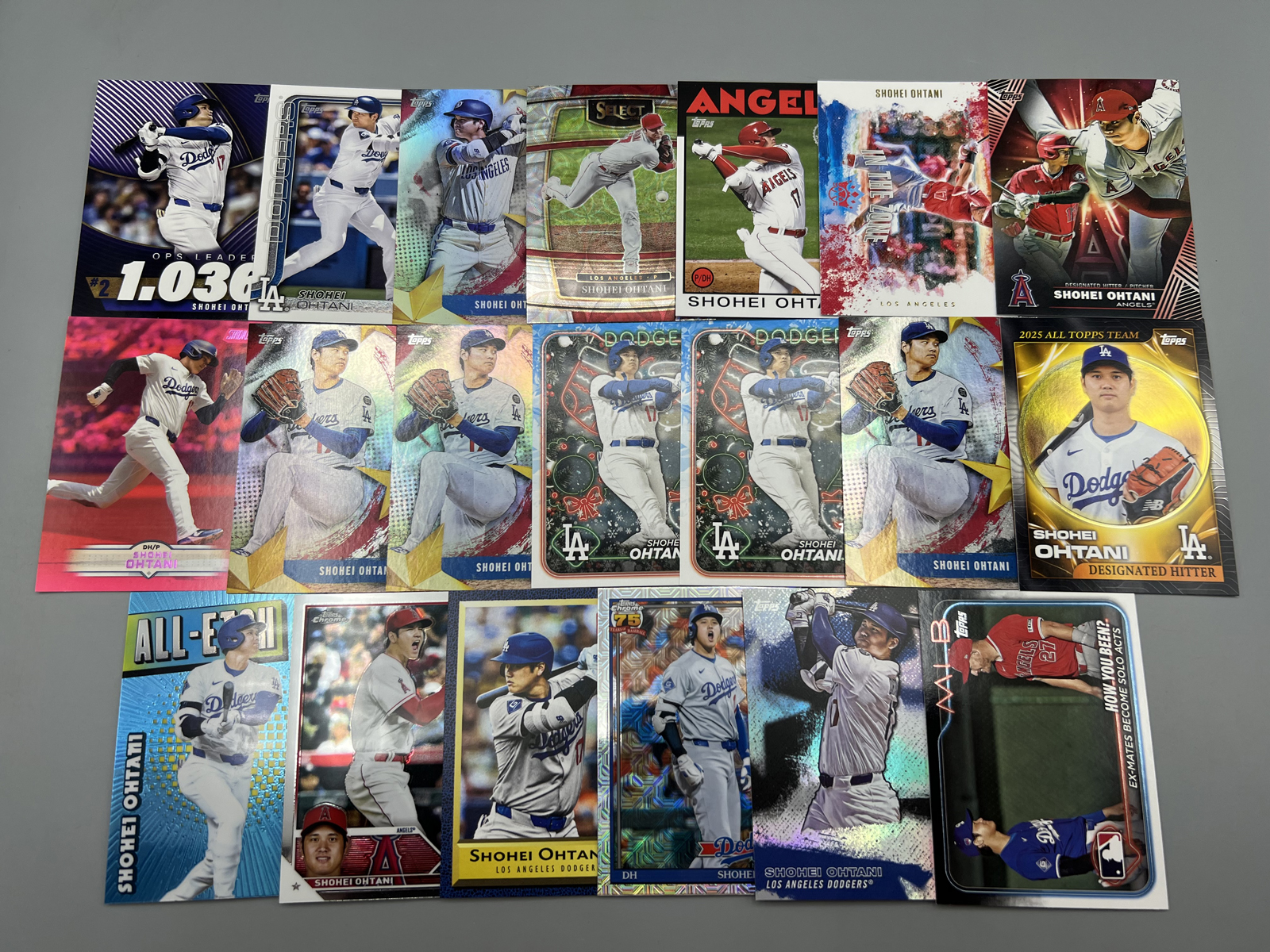Lot of (20) Shohei Ohtani Baseball Cards