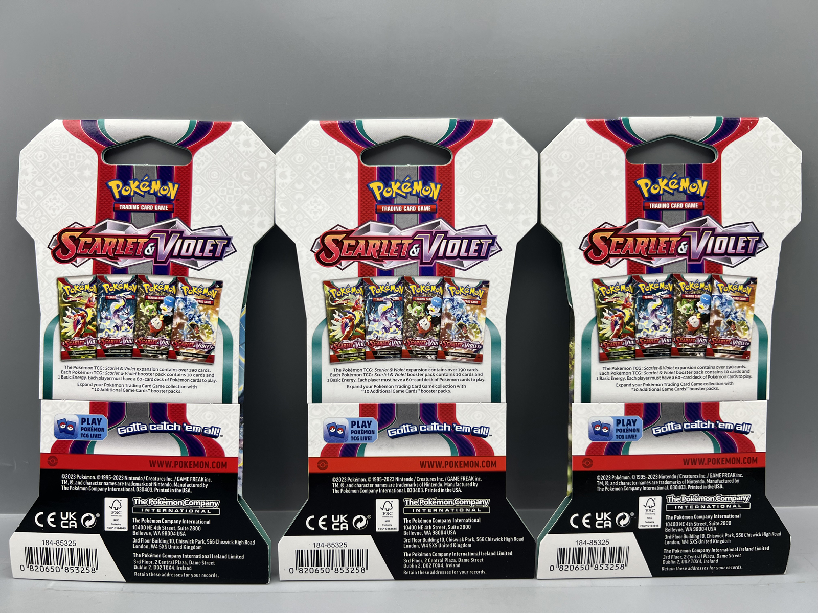 (3) 2023 Pokemon Scarlet & Violet Base Set Factory Sealed Booster Packs