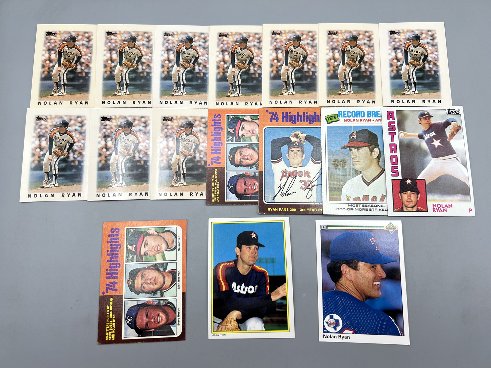 Lot of (17) Nolan Ryan Baseball Cards - Varying Conditions - 1975 Topps & 1975 Topps Mini