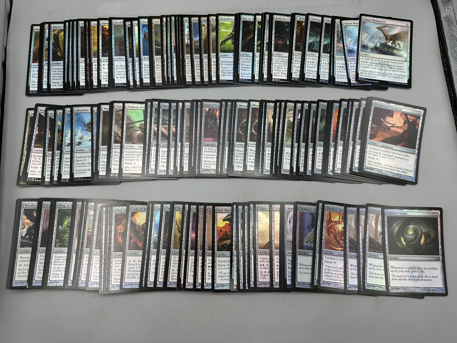 Lot of Magic The Gathering Foil Artifact and Equipment Trading Cards
