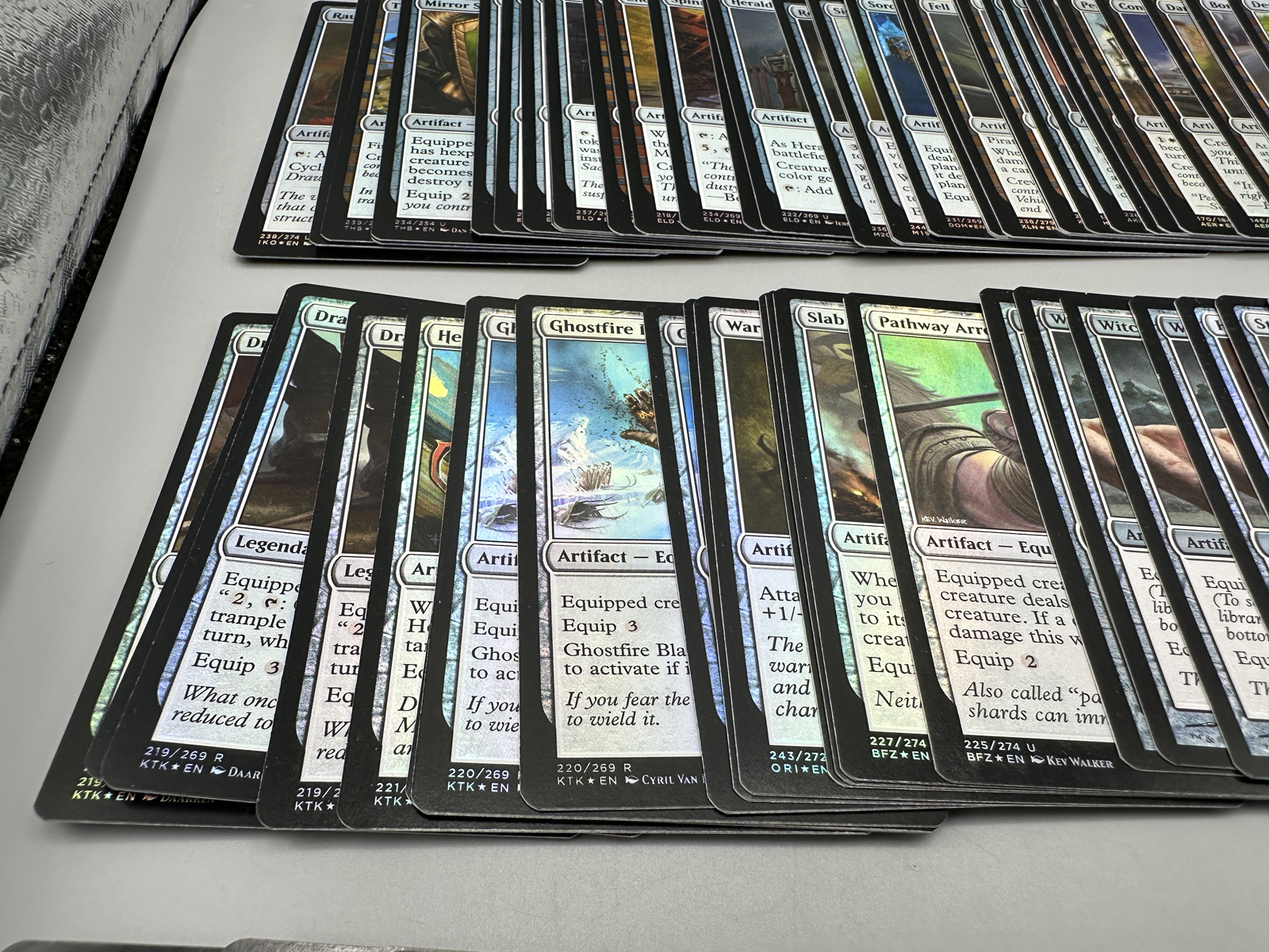 Lot of Magic The Gathering Foil Artifact and Equipment Trading Cards