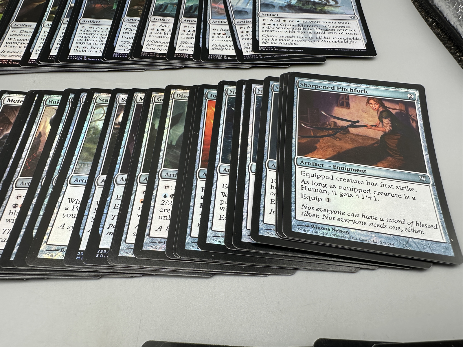 Lot of Magic The Gathering Foil Artifact and Equipment Trading Cards