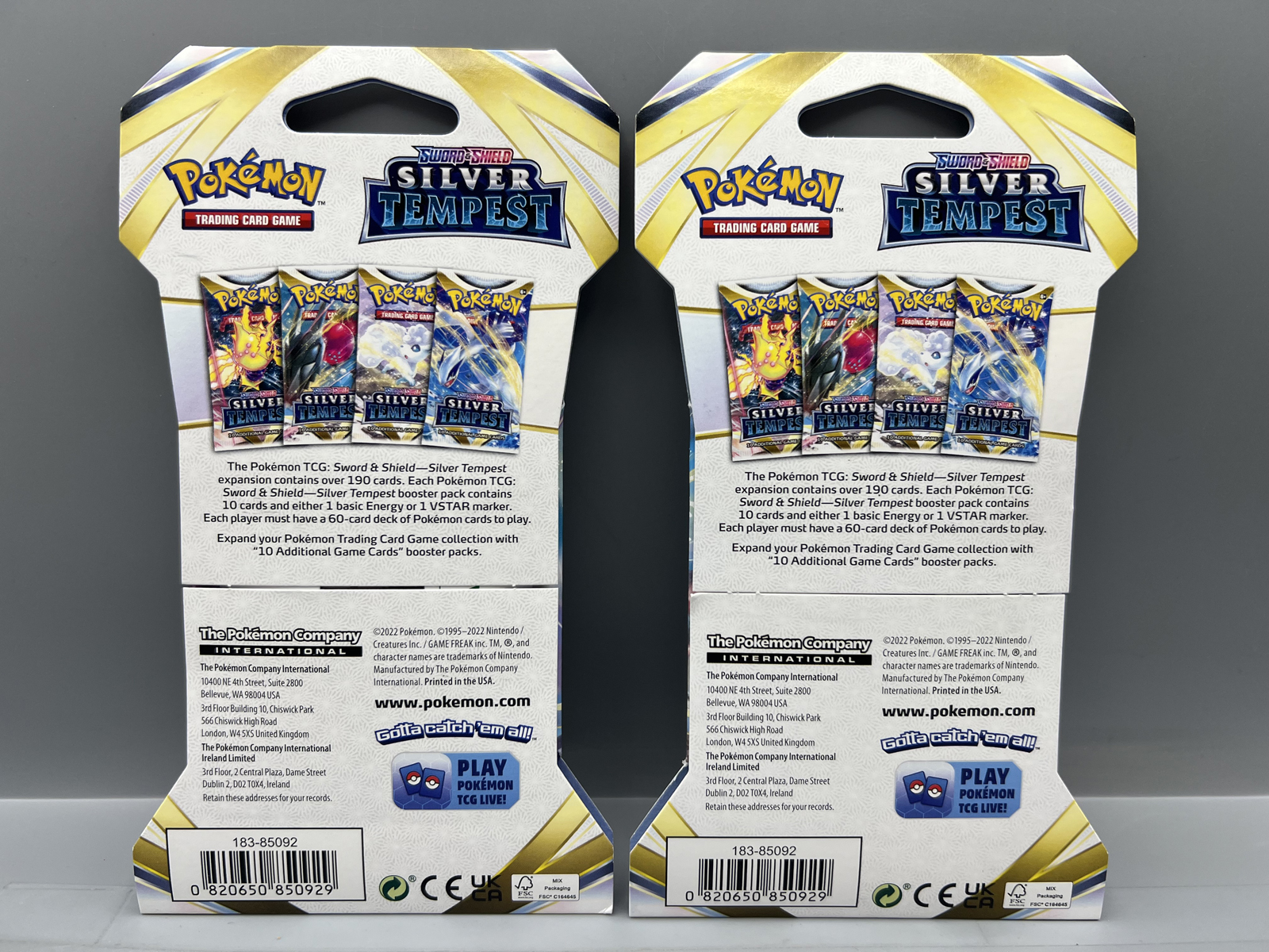 (2) 2022 Pokemon Sword & Shield Silver Tempest Factory Sealed Booster Packs