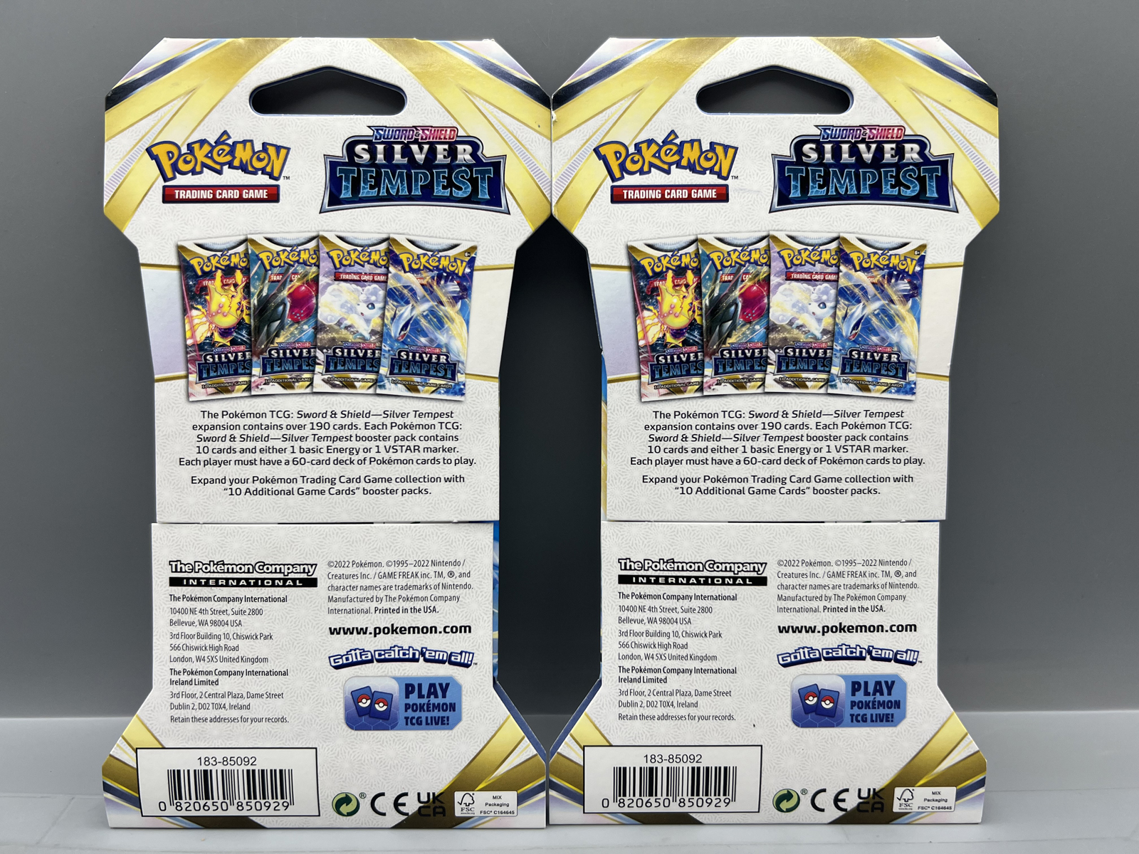 (2) 2022 Pokemon Sword & Shield Silver Tempest Factory Sealed Booster Packs
