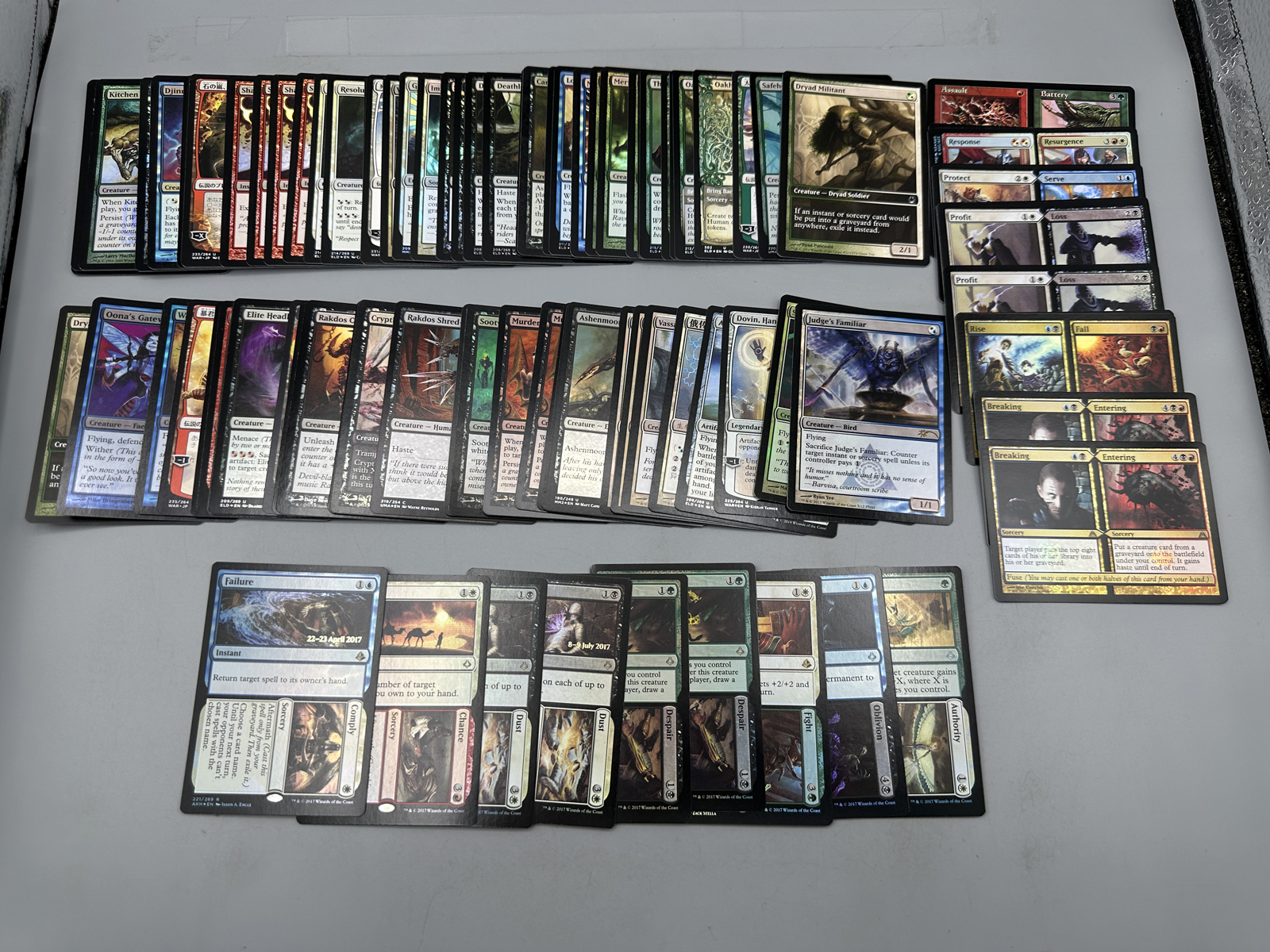 Lot of Magic The Gathering Trading Cards Featuring Promotional Foils and Split Cards