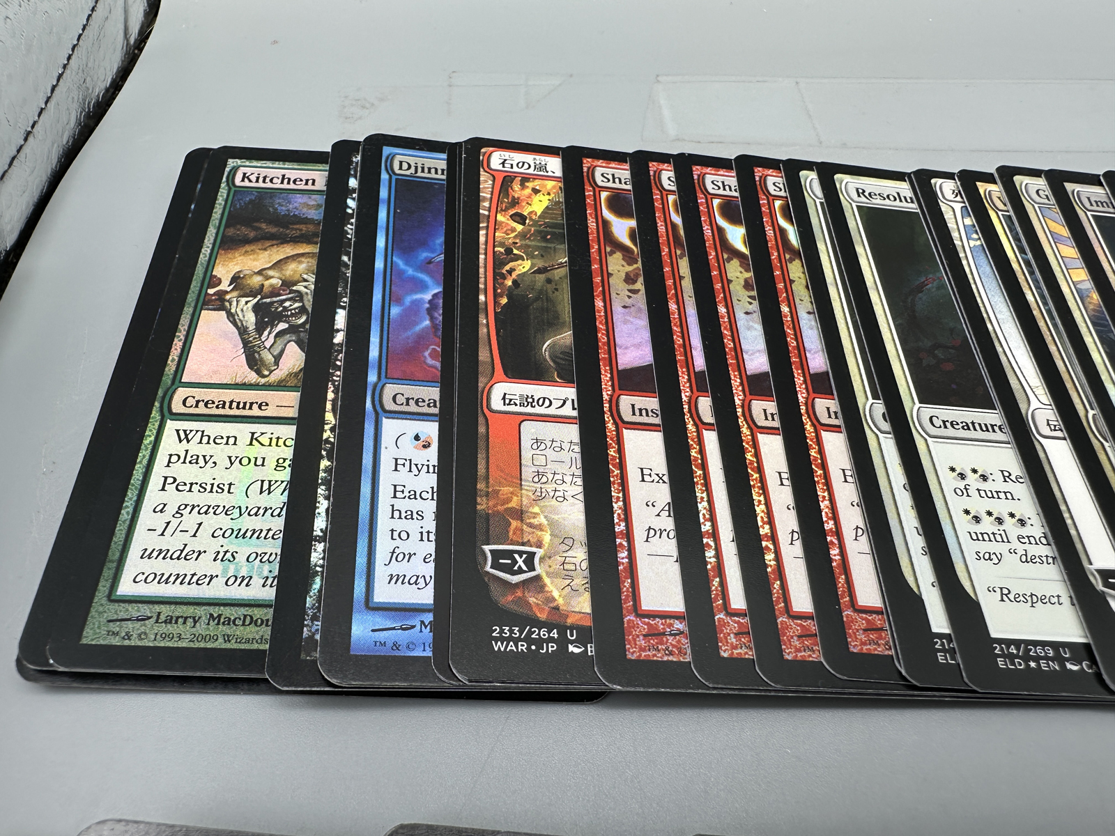 Lot of Magic The Gathering Trading Cards Featuring Promotional Foils and Split Cards