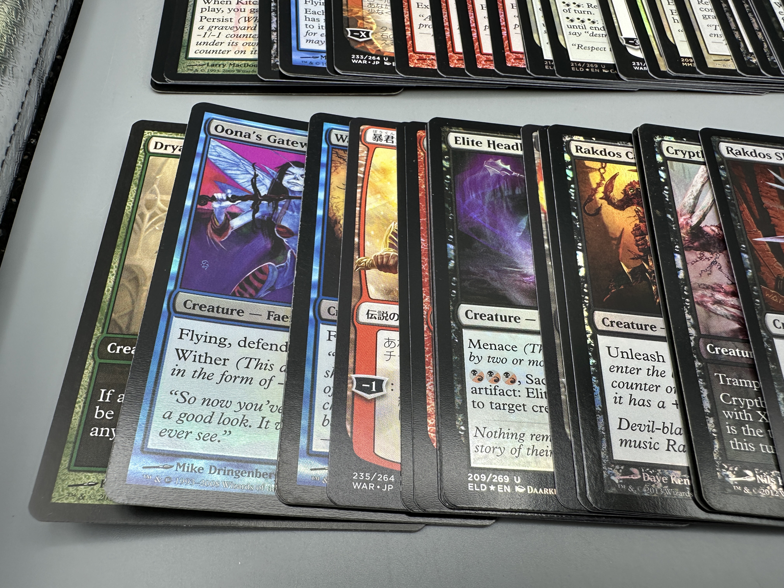 Lot of Magic The Gathering Trading Cards Featuring Promotional Foils and Split Cards