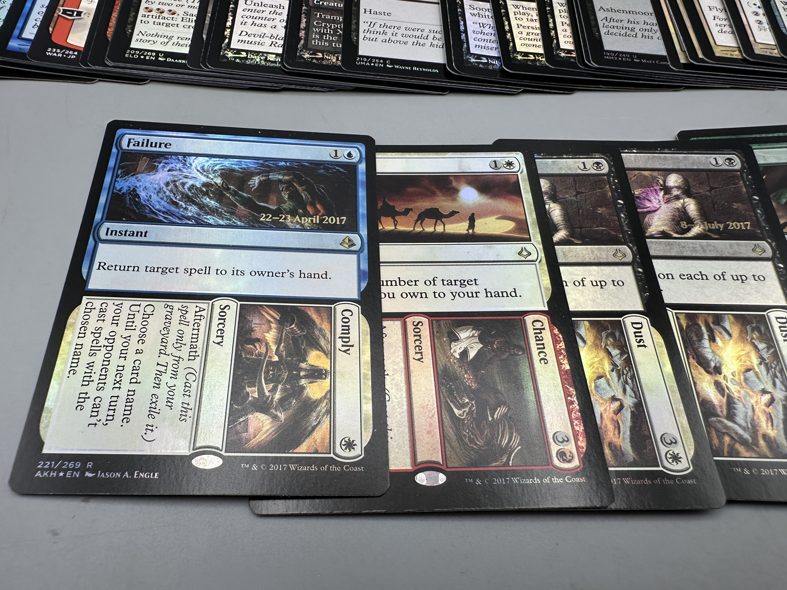 Lot of Magic The Gathering Trading Cards Featuring Promotional Foils and Split Cards