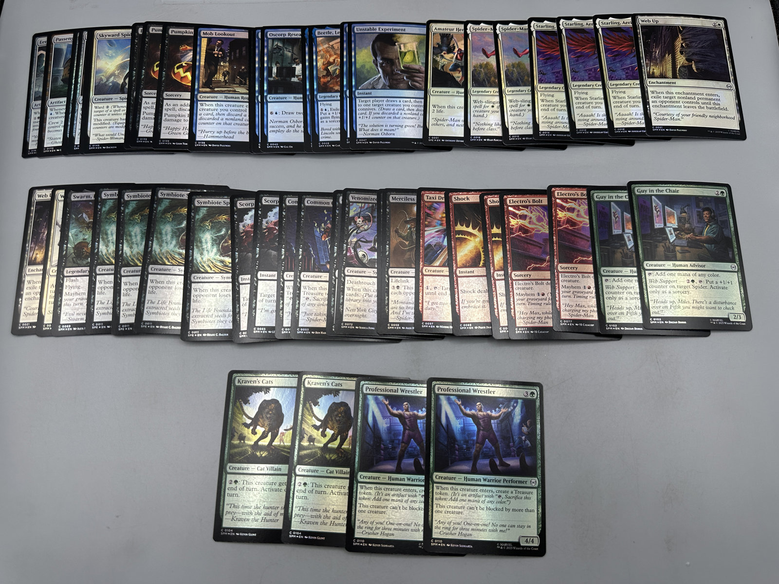 Lot of Magic The Gathering Universes Beyond Marvel Spider-Man Foil Trading Cards
