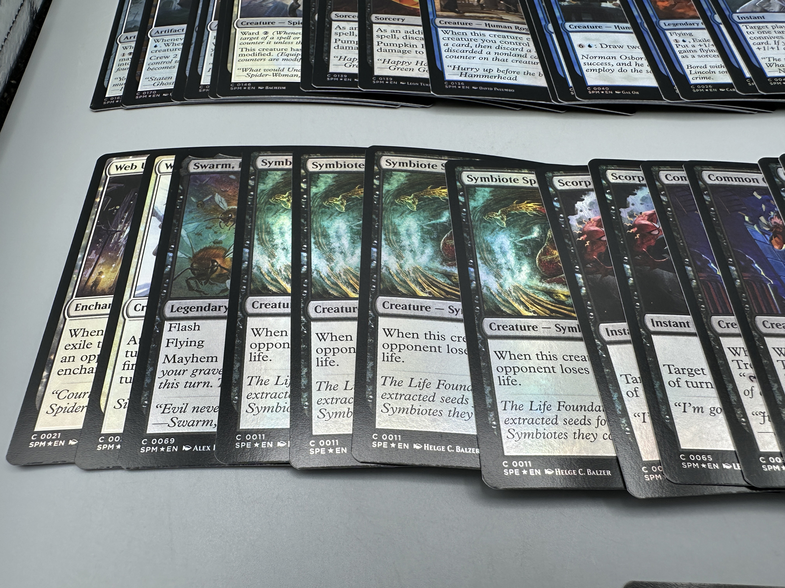 Lot of Magic The Gathering Universes Beyond Marvel Spider-Man Foil Trading Cards