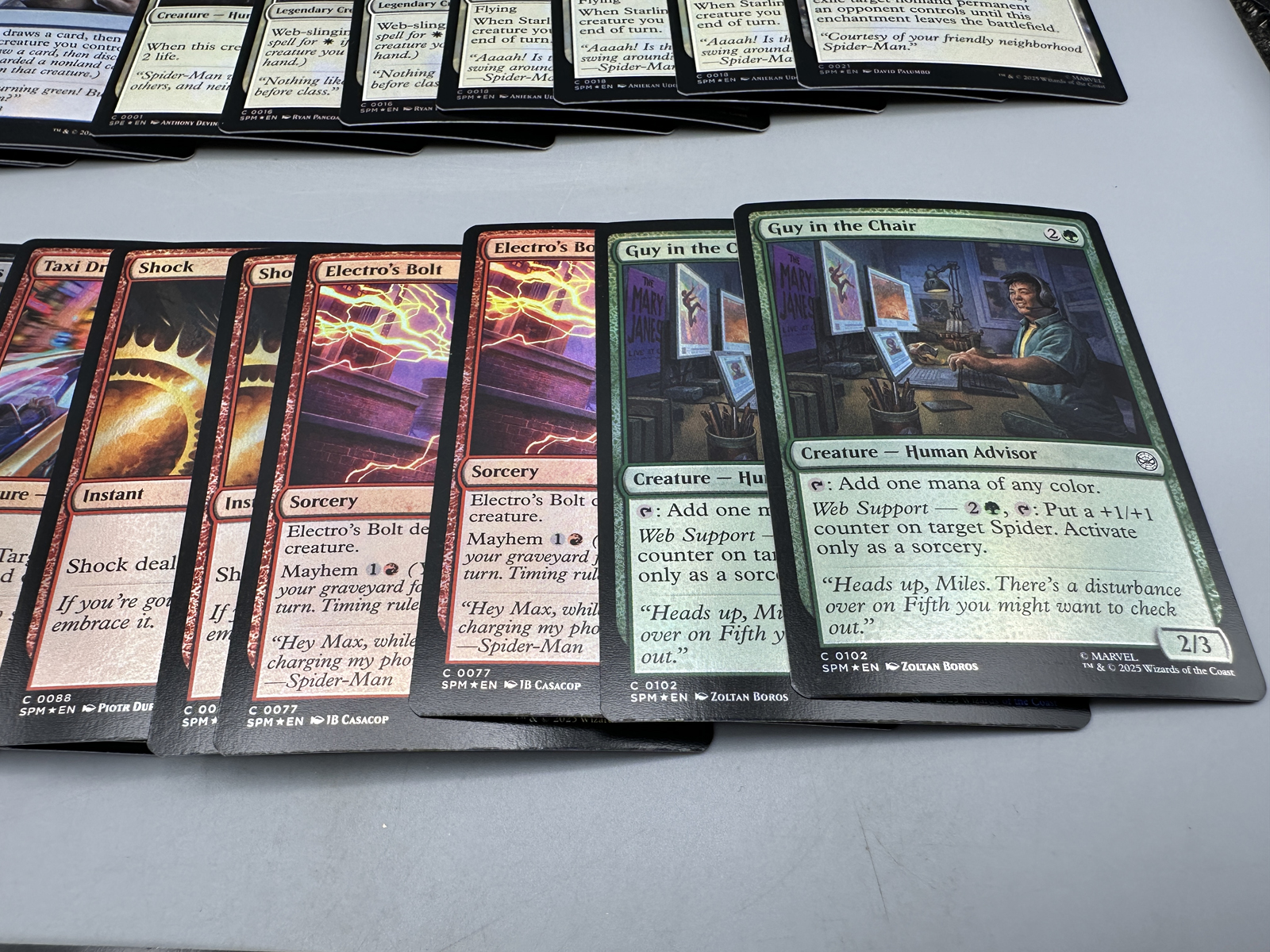Lot of Magic The Gathering Universes Beyond Marvel Spider-Man Foil Trading Cards