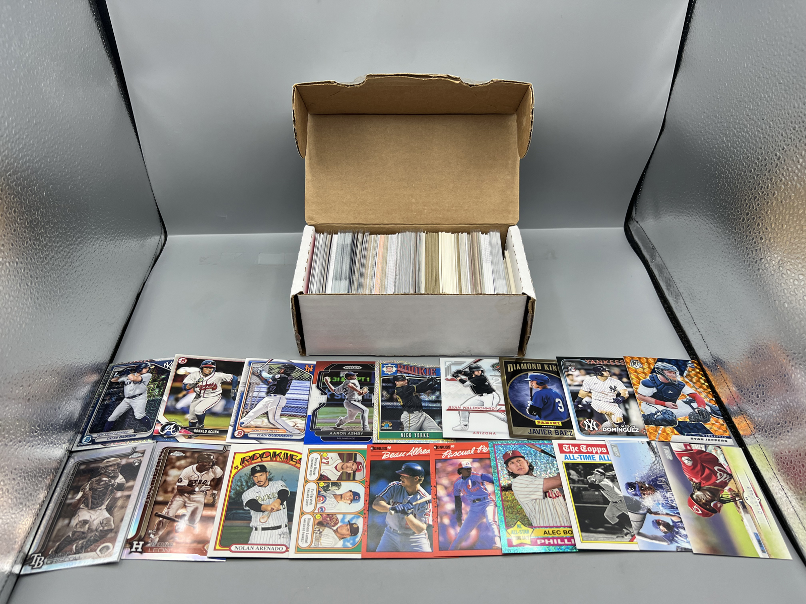 Box of Assorted Baseball Cards W/ Many Stars, RCs, & Parallels