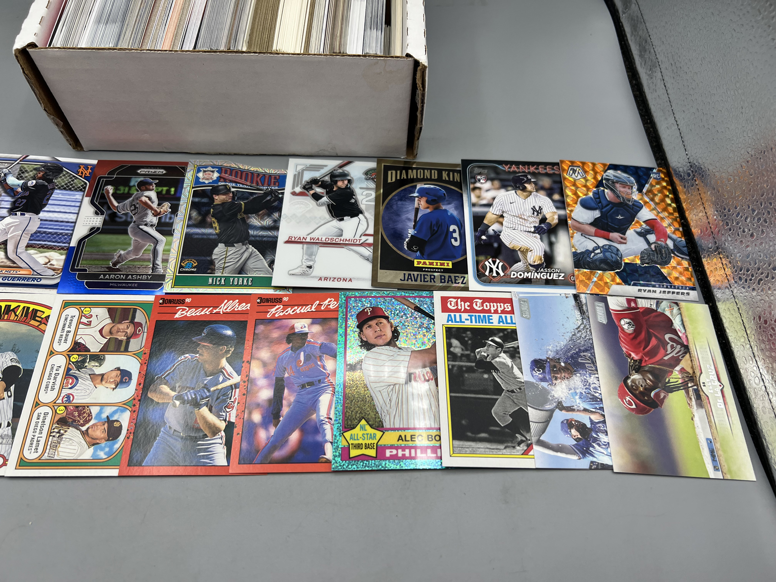 Box of Assorted Baseball Cards W/ Many Stars, RCs, & Parallels