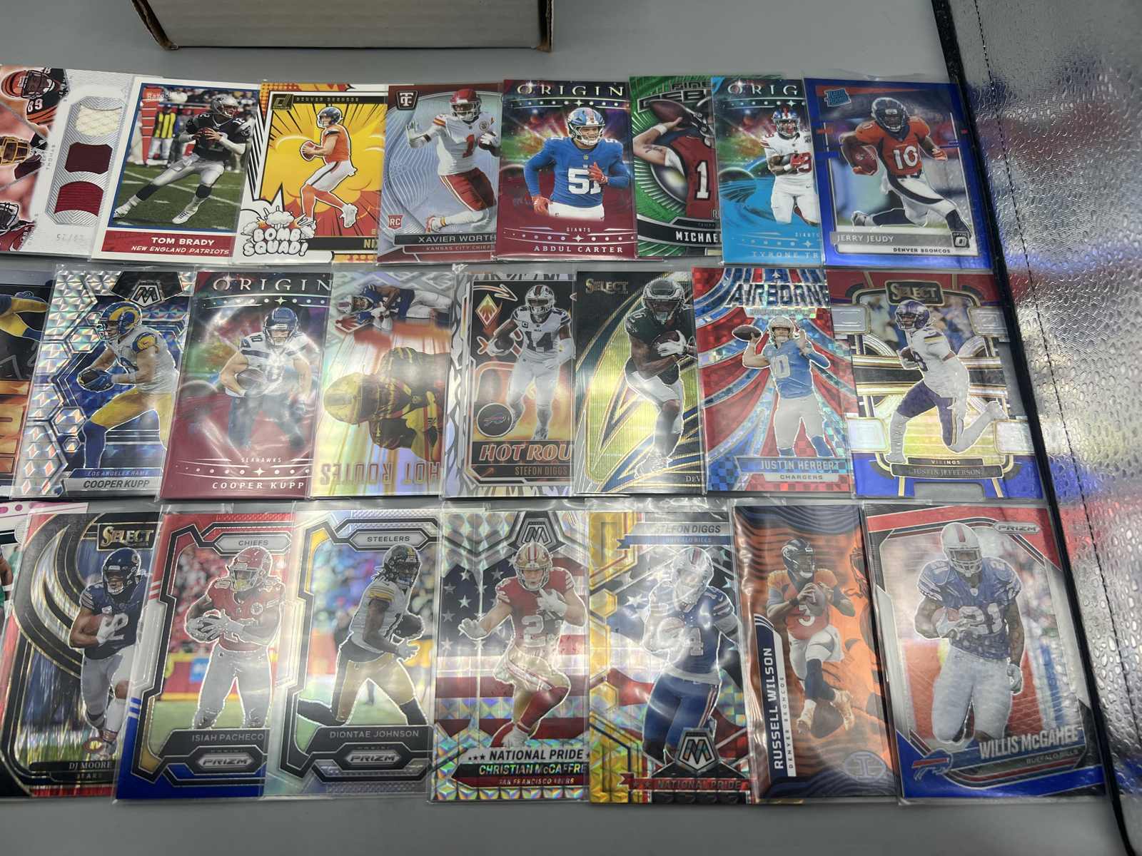 Box of Assorted Football Cards W/ Many Stars, RCs, & Parallels