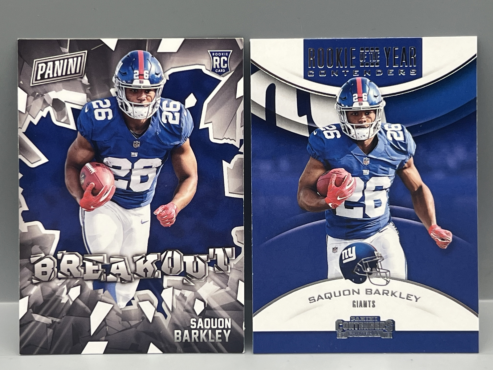 2018 Panini Saquon Barkley RC #RB-2 & 2018 Panini Contenders RC #RYA-SB
