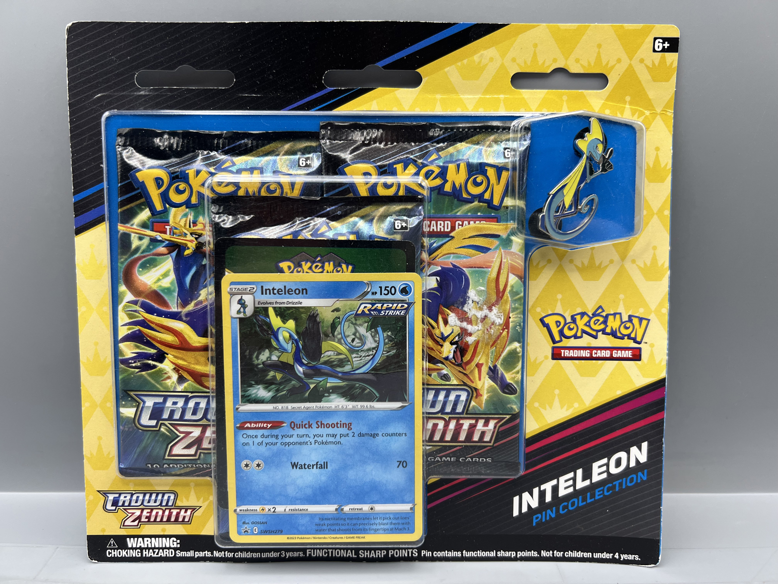 2023 Pokemon Sword And Shield Crown Zenith Inteleon Pin Collection