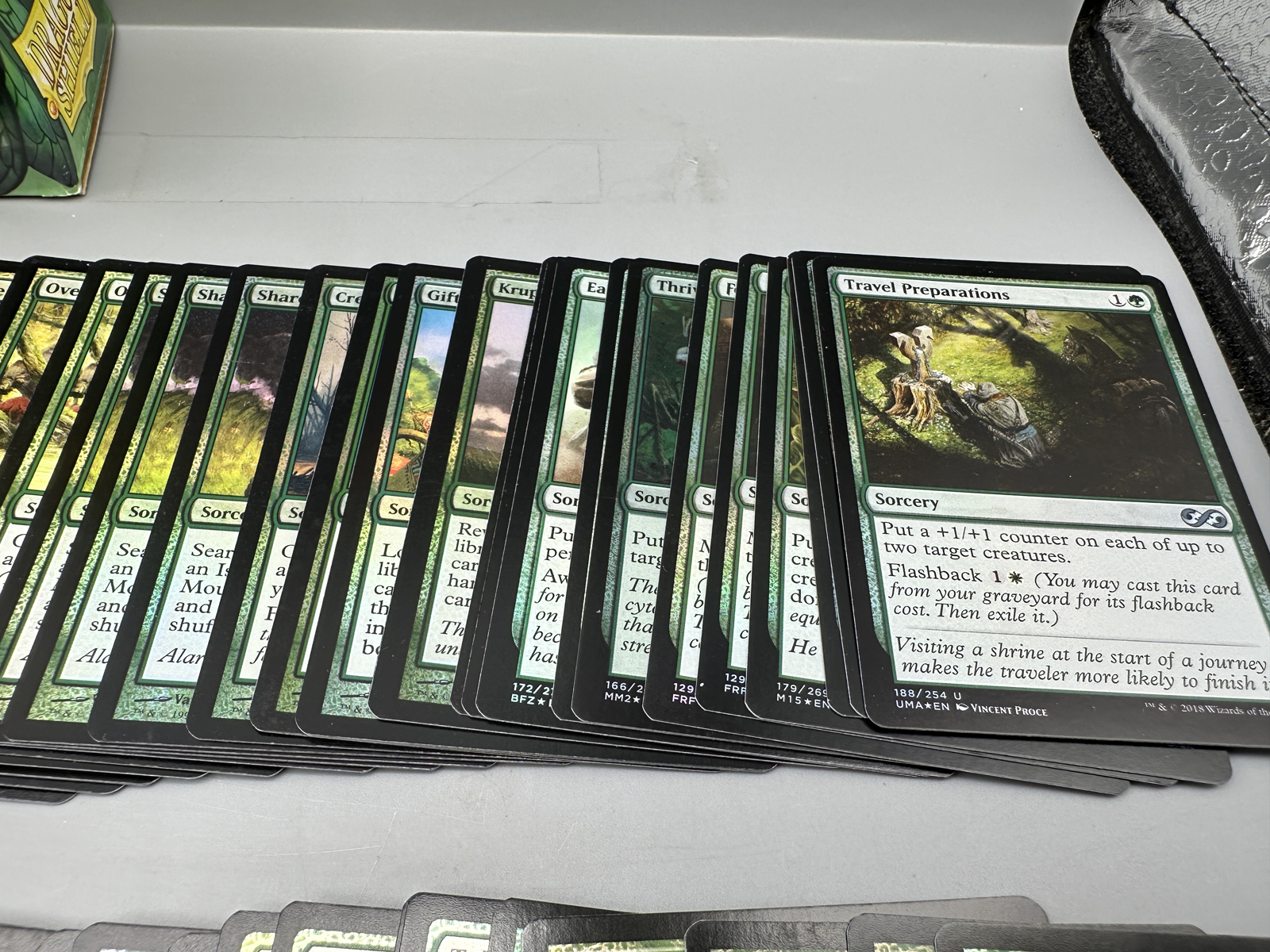Lot of Approximately 75 Magic The Gathering Green Trading Cards