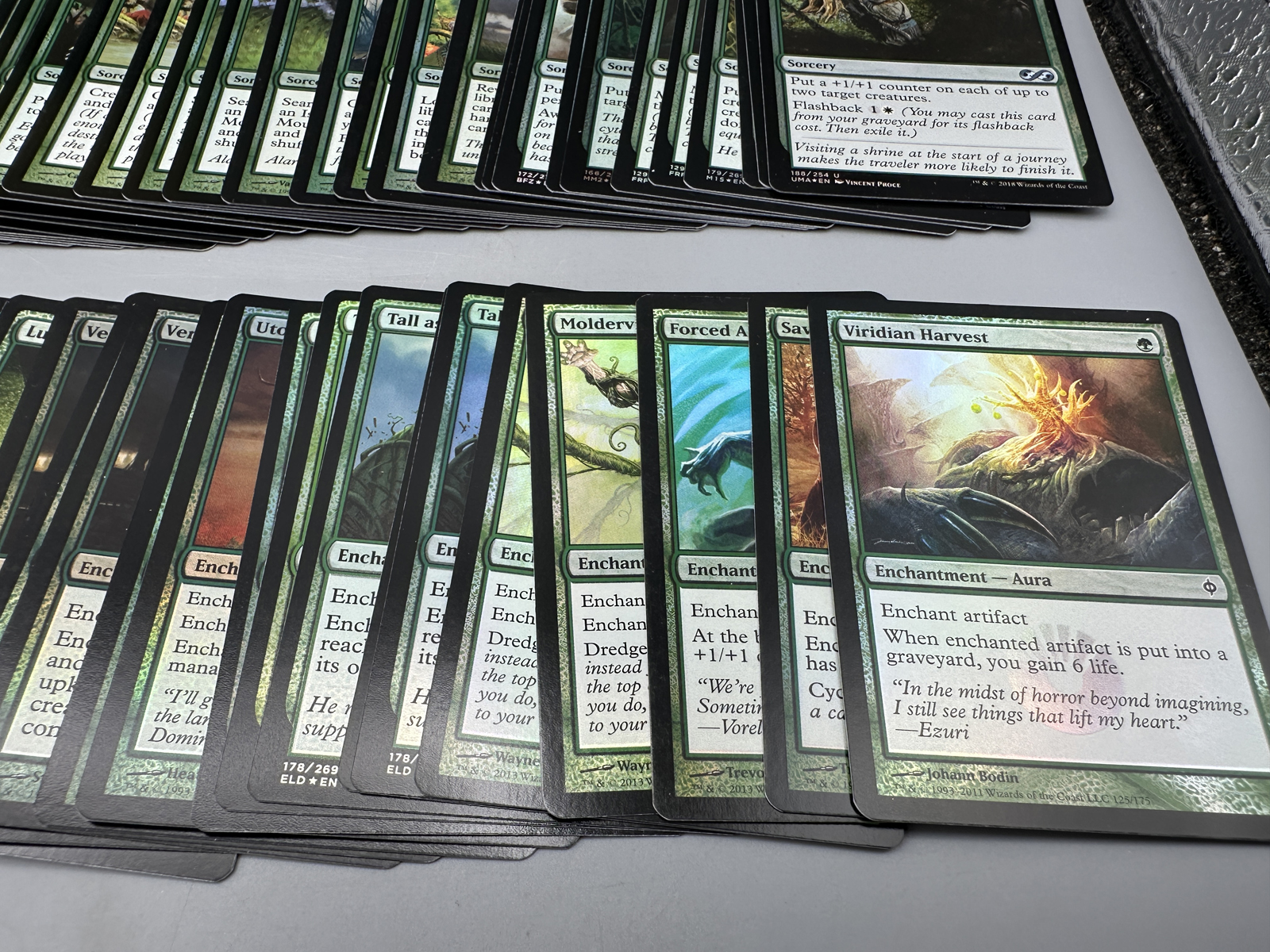 Lot of Approximately 75 Magic The Gathering Green Trading Cards
