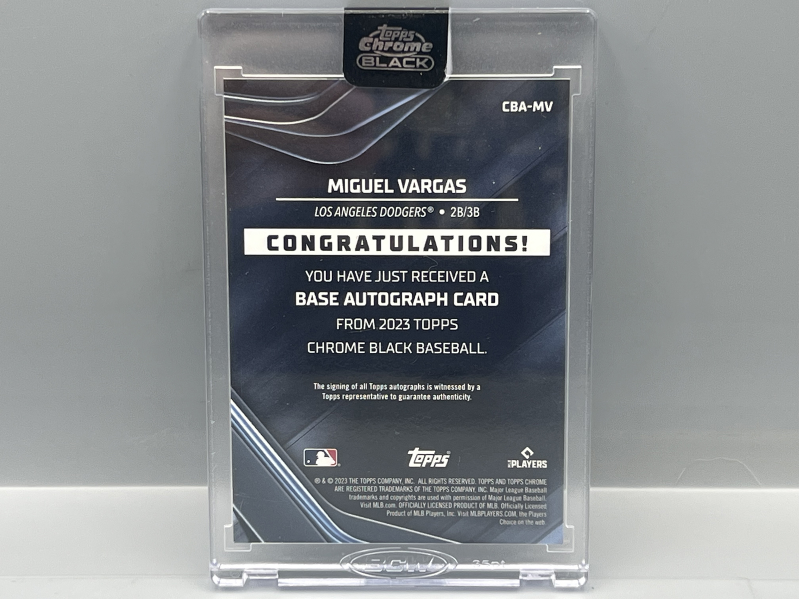 2023 Topps Chrome Black Miguel Vargas On Card RC Auto - Sealed In Mag From Topps