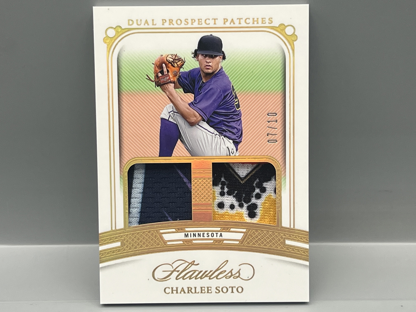 2024 Panini Flawless Charlee Soto Game Worn Dual Prospect Patches #/10