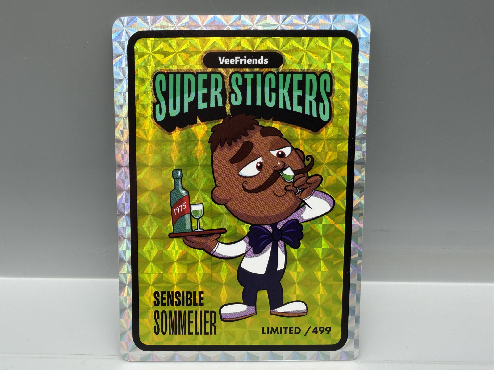 2025 VeeFriends Super Stickers Sensible Sommelier PSA Exclusive Promo Limited Silver Foil #/499
