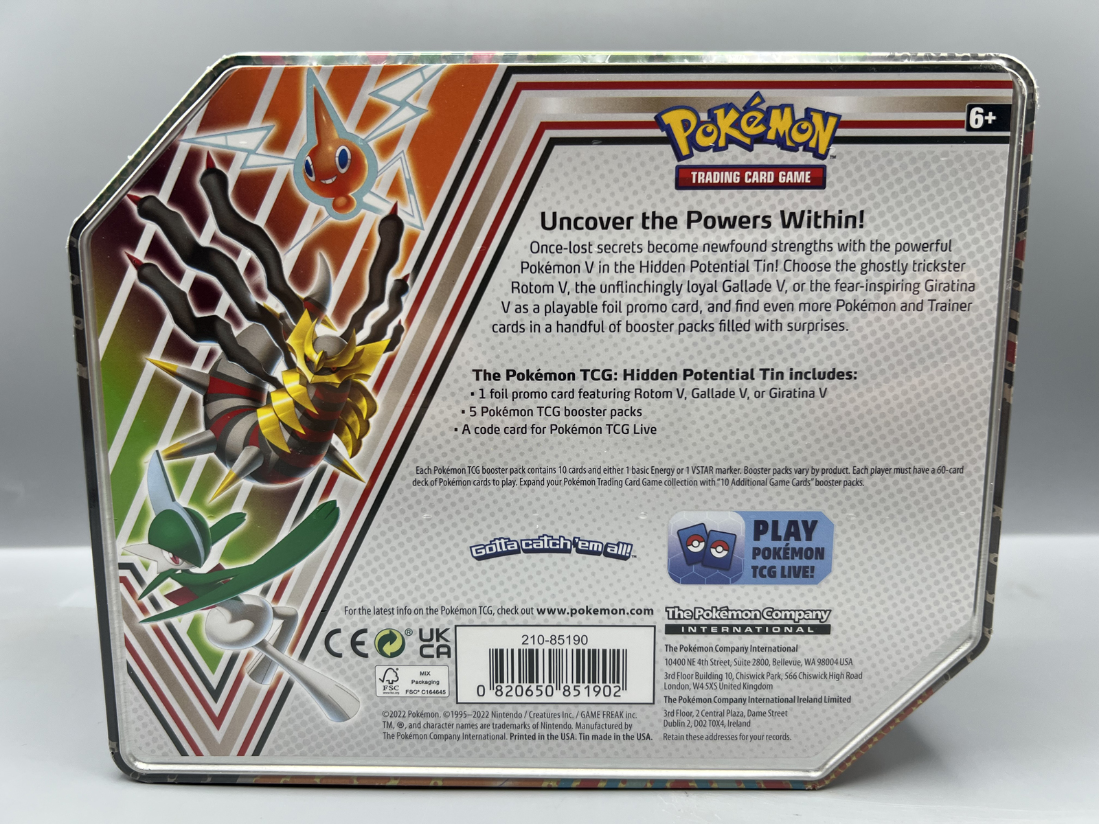 2022 Pokemon Sword & Shield Rotom Hidden Potential Factory Sealed Tin