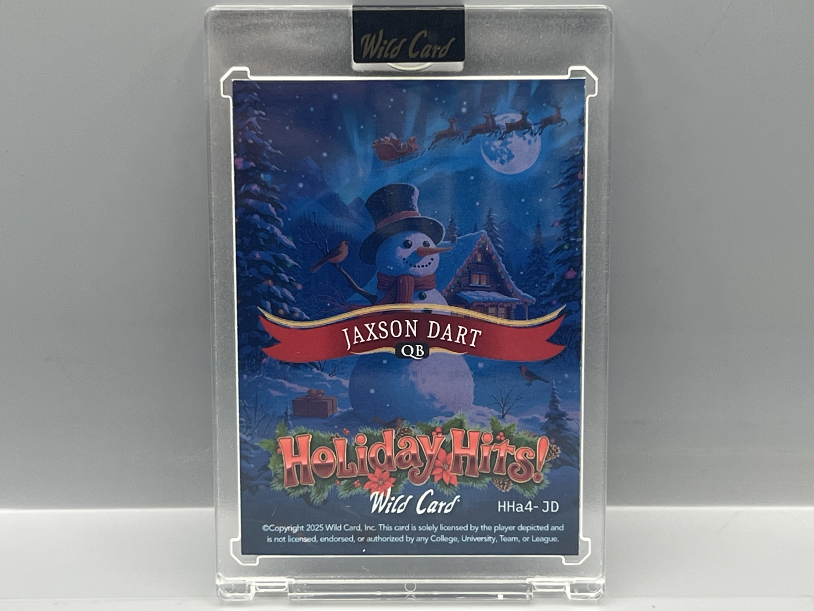 2025 Wild Card Holiday Hits Jaxson Dart RC #/4 - Sealed In Mag