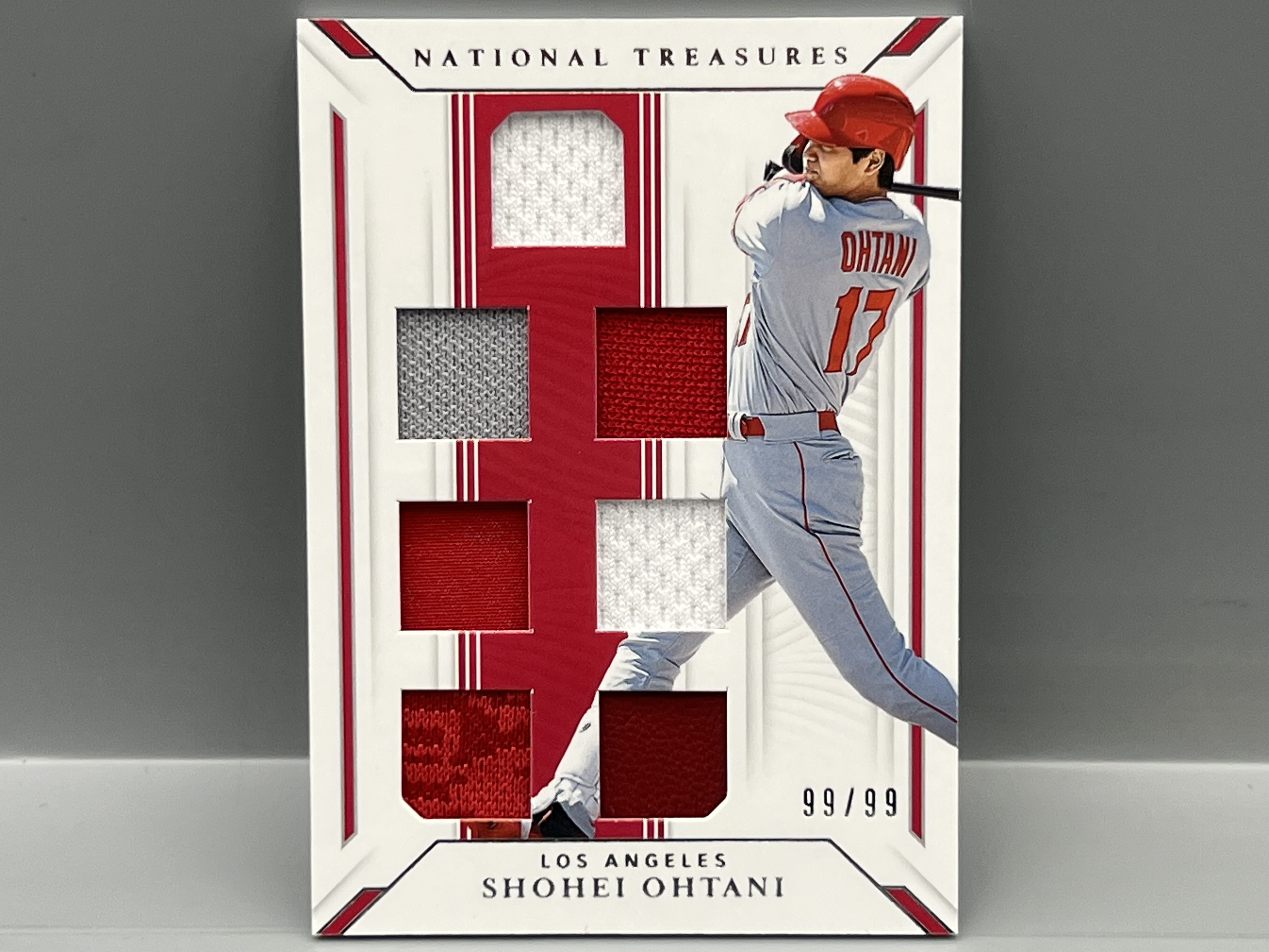 2019 Panini National Treasures Shohei Ohtani 2nd Year 7 Piece Player Worn Patch #99/99