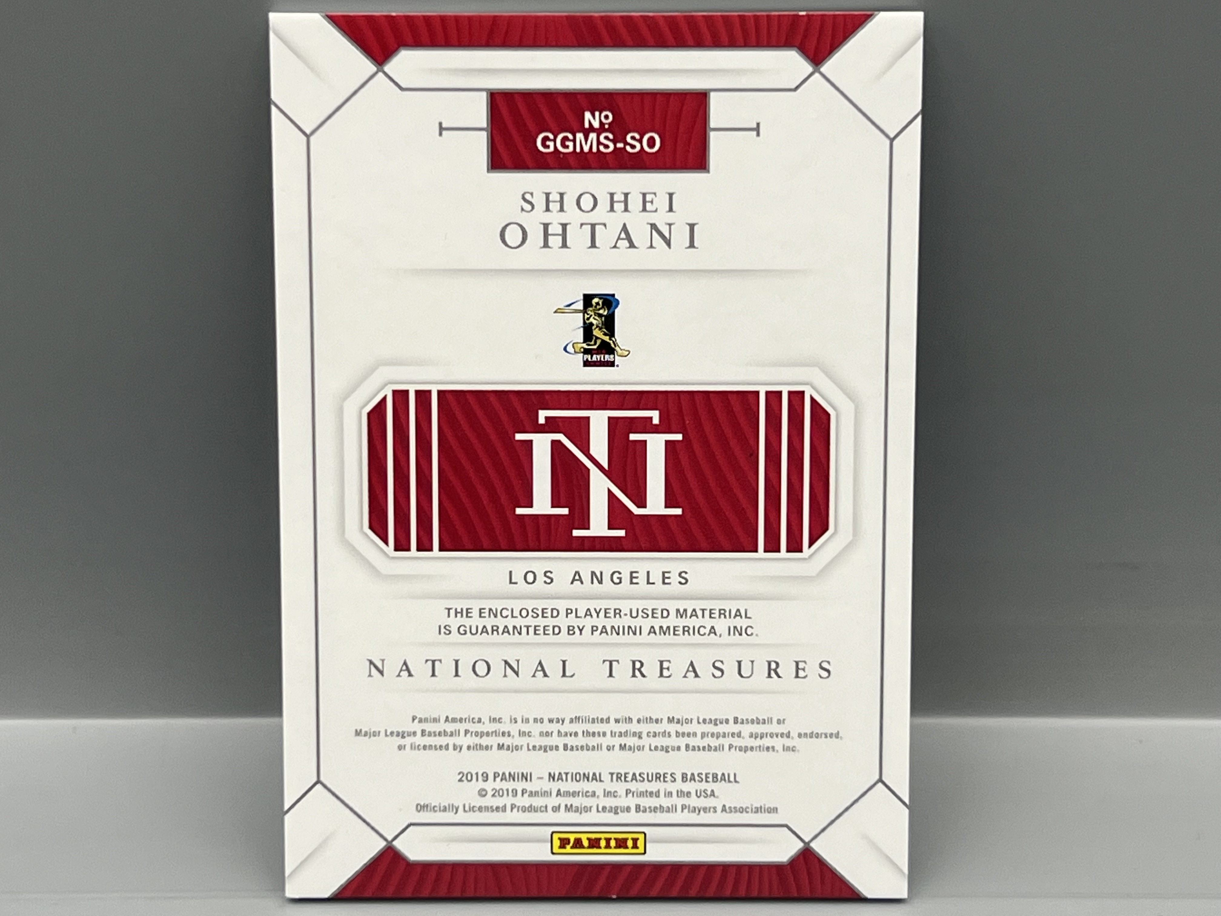 2019 Panini National Treasures Shohei Ohtani 2nd Year 7 Piece Player Worn Patch #99/99
