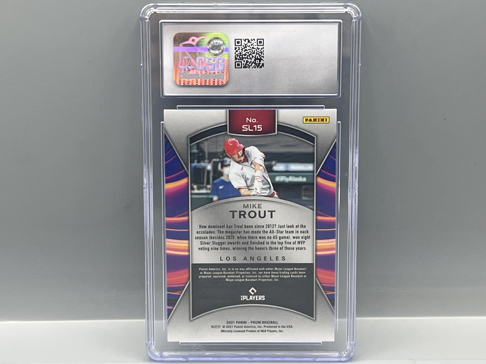 2021 Panini Prizm Mike Trout Sluggers #SL15 CSG Mint+ 9.5