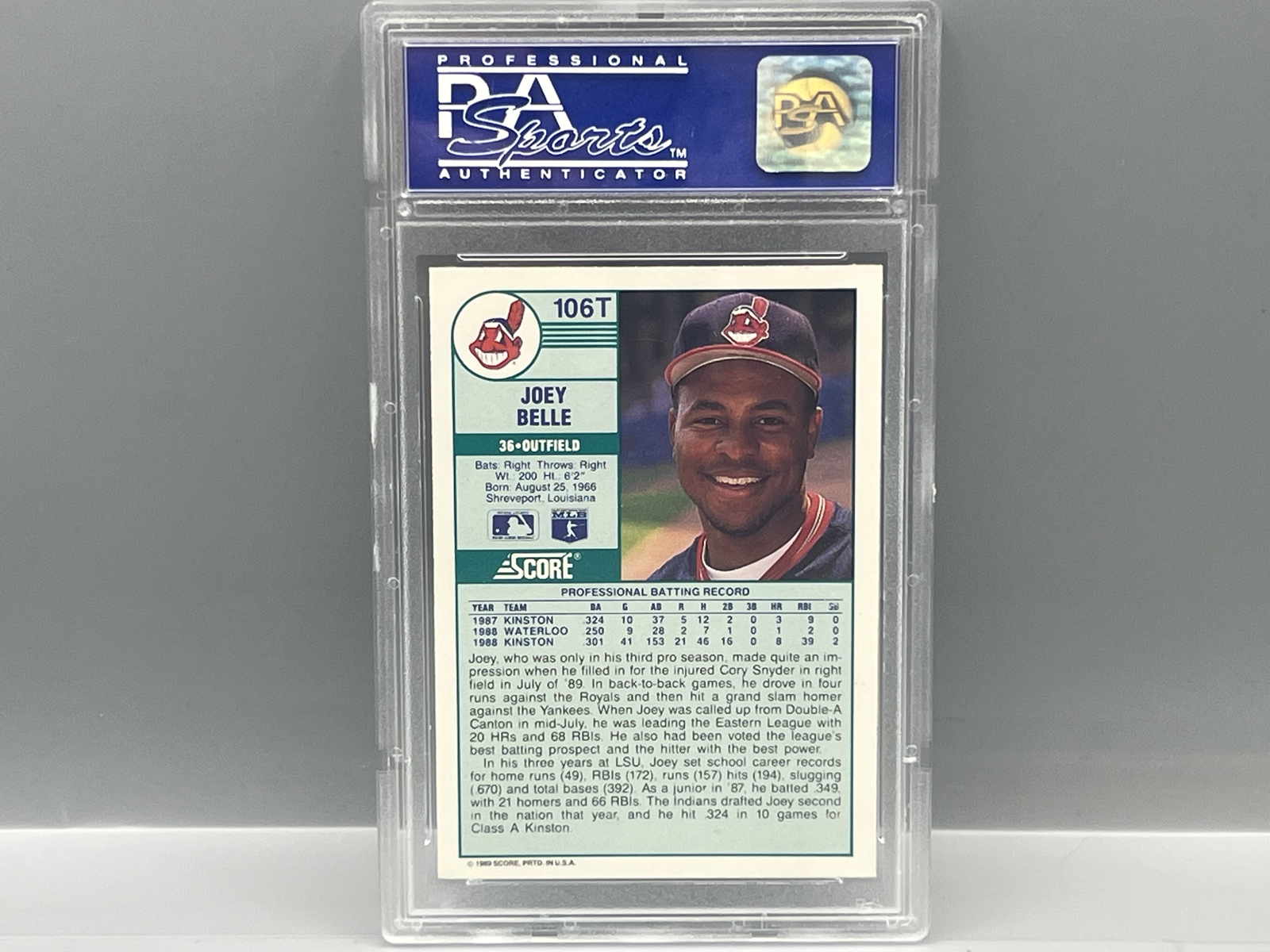 1989 Score Traded Albert Belle #106T PSA Mint 9