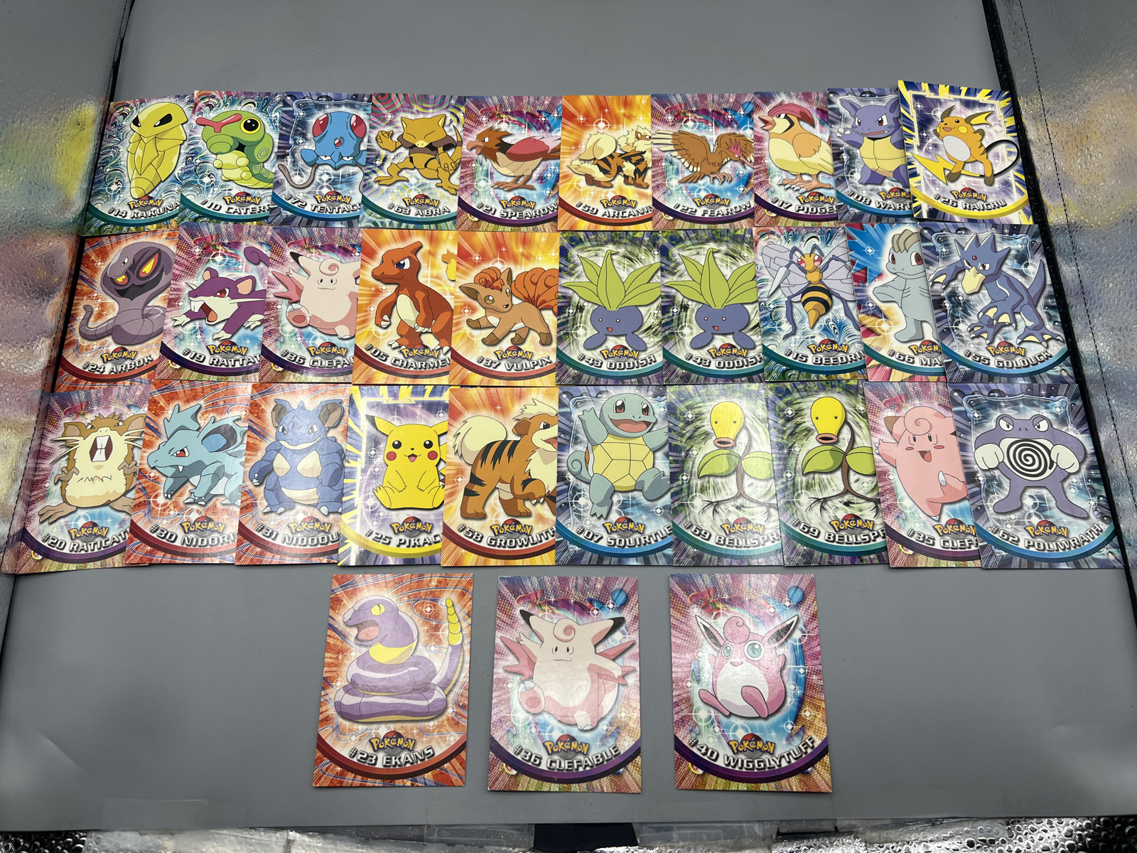 Lot of (33) 1999 Topps Pokemon TV 2nd Print Black Topps Logo Trading Cards - Varying Conditions