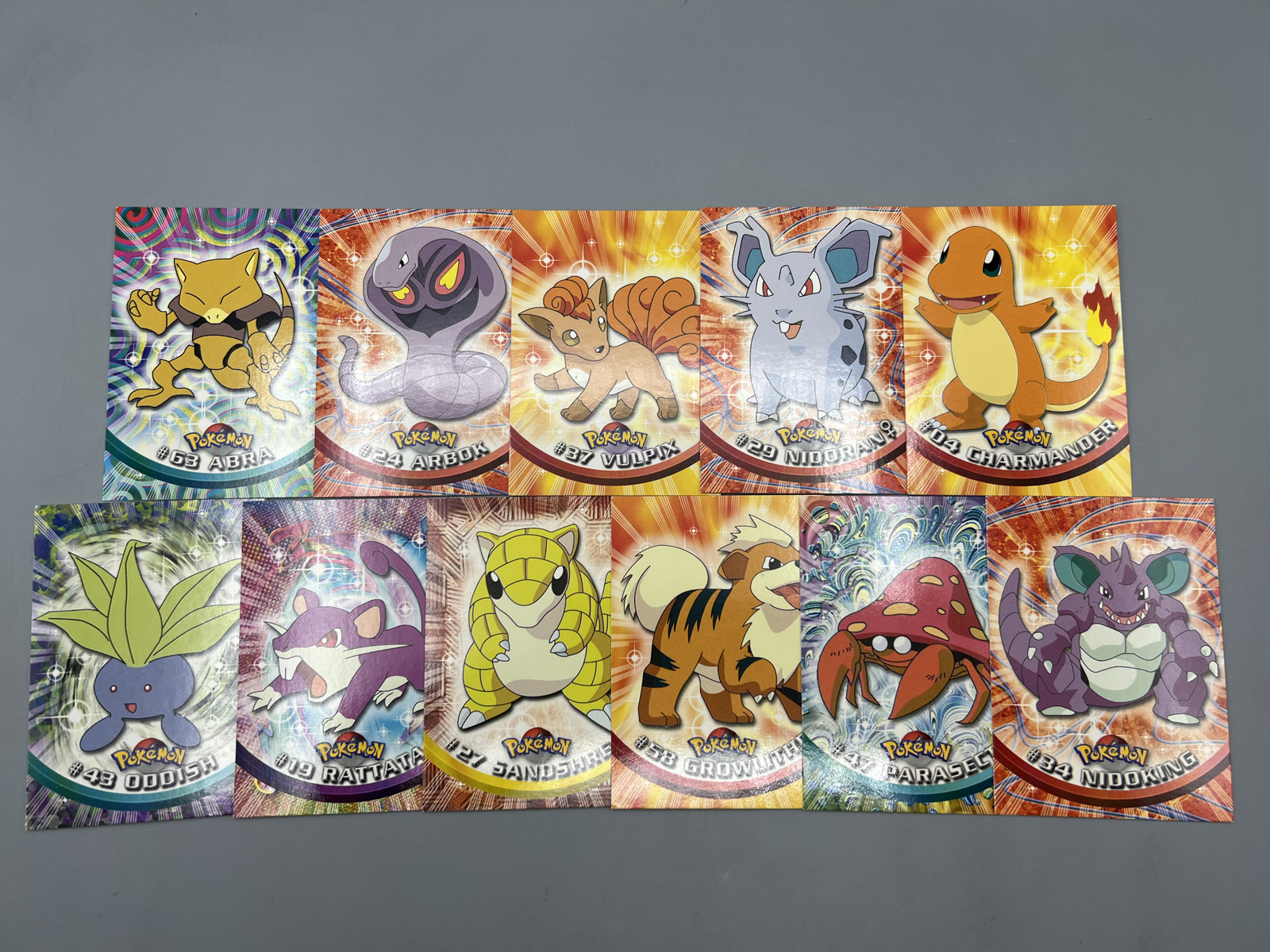 Lot of (11) 1999 Topps Pokemon TV 3rd Print Green Topps Logo Trading Cards - Varying Conditions